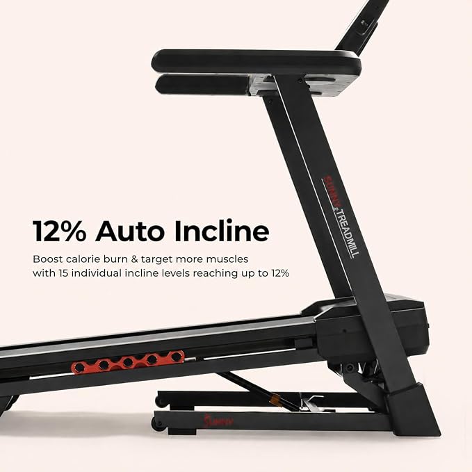 Sunny Health & Fitness Smart Wi-Fi Treadmill with Auto Incline