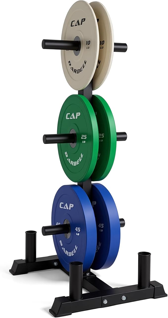 CAP 2-inch Olympic Bumper Plate Weight Set | 100-370 lbs | Multiple Colors | Storage Rack Optional