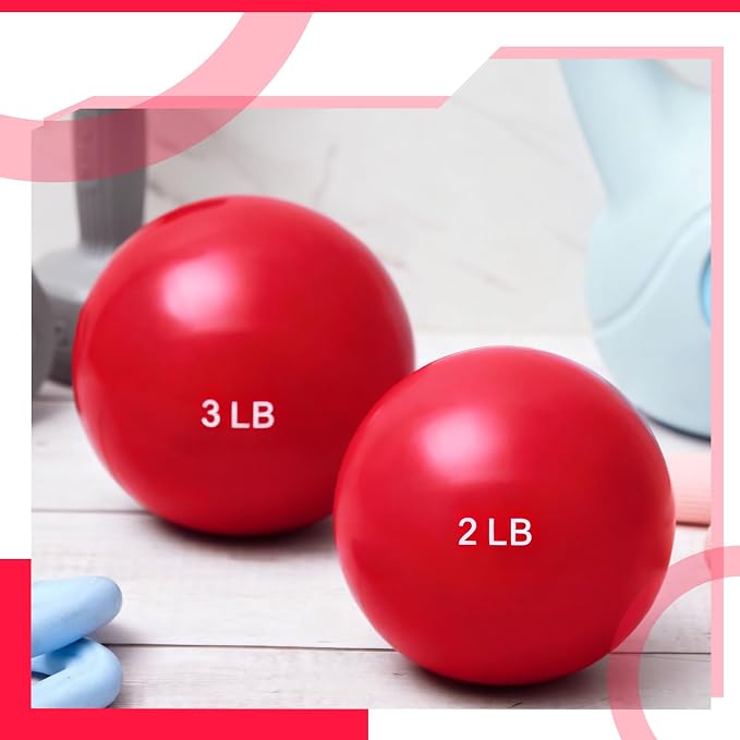 Halloscume 1 lb 2lb 3lb 4lb 5lb Weighted Toning Balls for Exercise, Innovations Soft Medicine Balls for Exercise, Pilates, Yoga, Balance, Flexibility