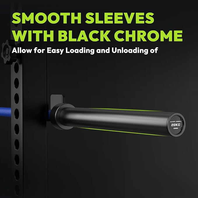 HANDBODE 7 FT Olympic Barbell 45 LB, 2-Inch Weight Bar, 1000 LB | Needle Bearings, Knurled Grip, Hard Chrome Coating, Powerlifting, Bench Press, Deadlift, Squat, Hip Thrusts And Cleans
