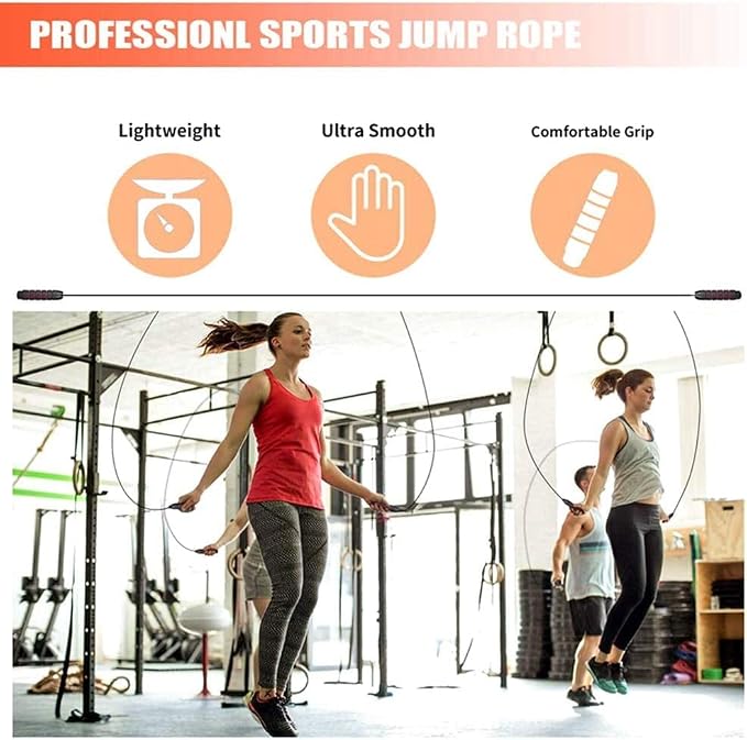 Redify Adjustable Jump Rope,Jump Ropes for Fitness for Men Women | ﻿Workout and Exercise,Cardio,Boxing,Weight Loss,Speed Rope,Slim Body at Home School Gym,Suitable for All Ages