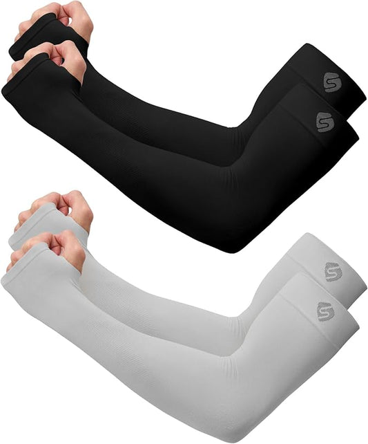 Arm Sleeves for Men Women UV Sun Protection Compression Arm Warmer Tattoo Cover Up, Sports Golf Cooling Sleeves