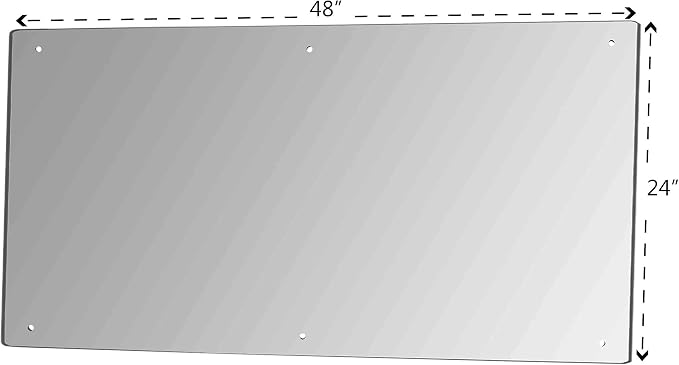 Marketing Holders 3 Pack Acrylic Mirror Sheet 24" x 48" with Hardware and Holes Plastic Rectangular Decorative Tile Glass Replacement for Gyms Yoga Dance Studios and Shoe Stores