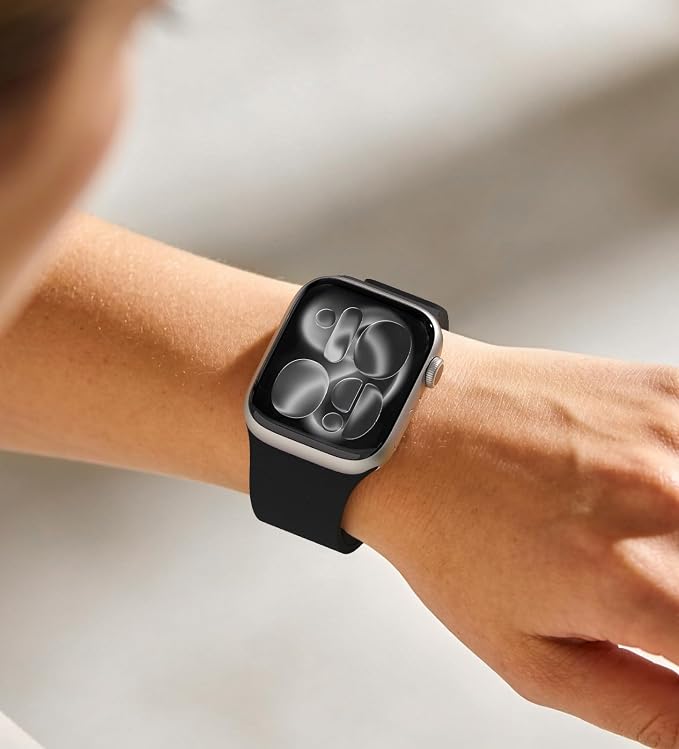 Magnetic Silicone Band Compatible with Apple Watch Band 42mm 41mm 40mm 38mm Series 11 10 9 8 7 6 5 4 3 & SE 3/2/1 Strong Magnetic Clasp, Waterproof & Adjustable (Black)