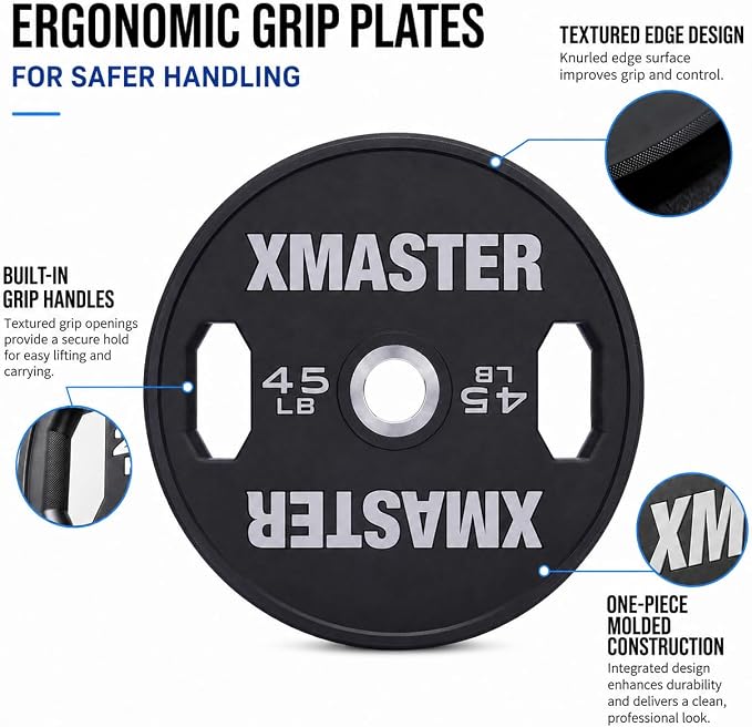 XMASTER FITNESS Urethane Black Grip Plate