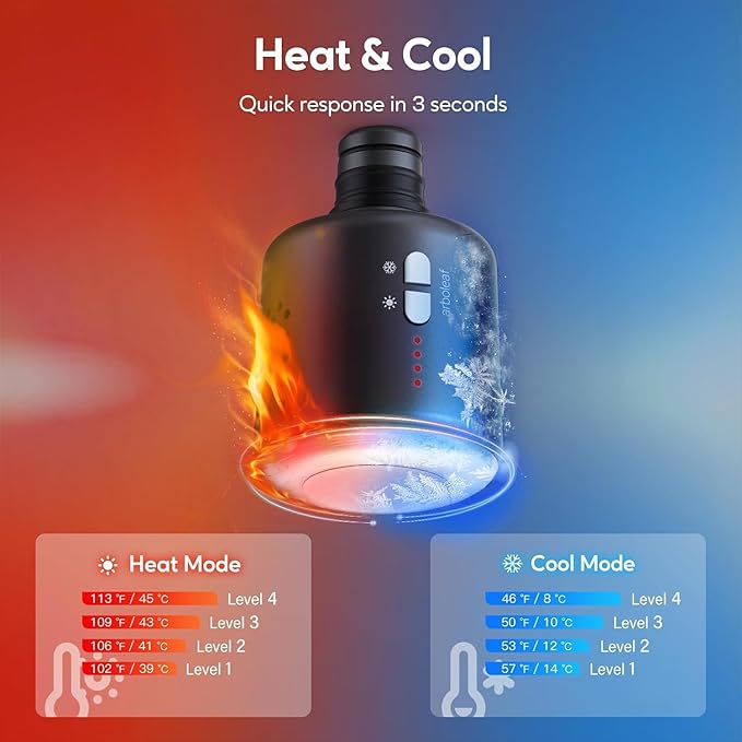 arboleaf Thermacool Massage Gun Deep Tissue with Heat and Cold Head, Full-Metal Electric Portable Hand Held Massager Gun for Back, Body Sore Muscles, Pain Relief | Targeted Temperature Control with Deep Percussion Massage for Muscle Warm-Up, Post-Worko...