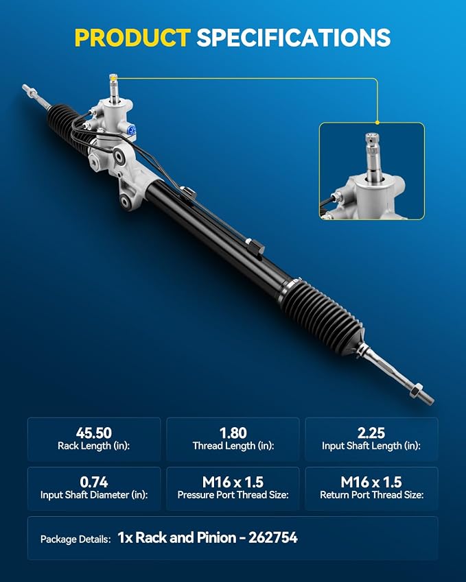 PHILTOP Power Steering Rack and Pinion Assembly for 2009-2015 Pilot | Replace No.53601SZAA02, 53601SZAA51, 262754