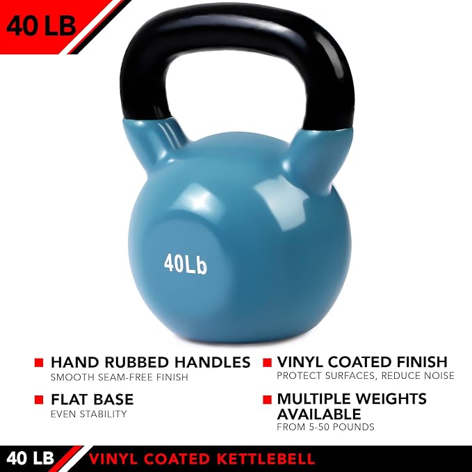 JFIT Kettlebell Weights Vinyl Coated Iron