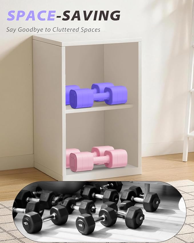 Ragebby Adjustable Dumbbell Set of 2, Weights for Men and Women at Home | Anti-slip Handle, Weights Dumbbells Set, 2lb/3lb/5lb/10lb/15lb/20lb for Pilates, Yoga, Strength Training