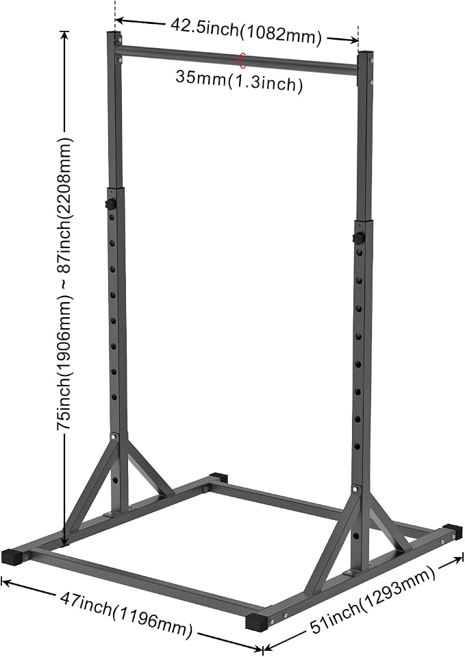 SELEWARE Dip Bar Attachment for Power Rack, 2 x 2 Tube, Multi Grip Handle | Fully Welded Steel Design, Stable Support for Dips, Pull Ups and Strength Training, Ideal for Home Gym Workouts