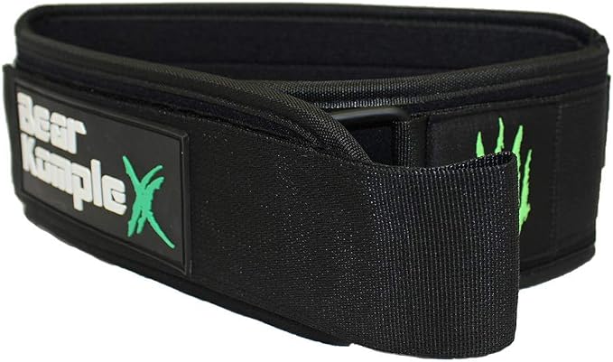 Bear KompleX 4" Straight Weightlifting Belt for at-Home Powerlifting, Squats, Weight Training and More. Low Profile with Super Firm Back for Maximum Stability & Exceptional Comfort