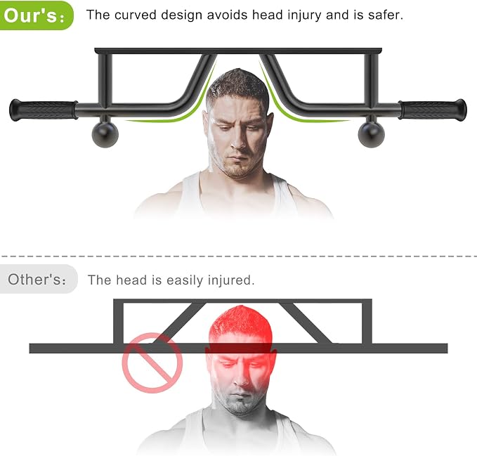 SELEWARE Heavy Duty Welded Pull Up Bar Wall/Joist/Ceiling Mount Chin Up Bar | Multifunctional Pull-up Bars w/Resistance Band Hooks for Home Gym Strength Training, Sturdy Steel Construction Support 500 lb