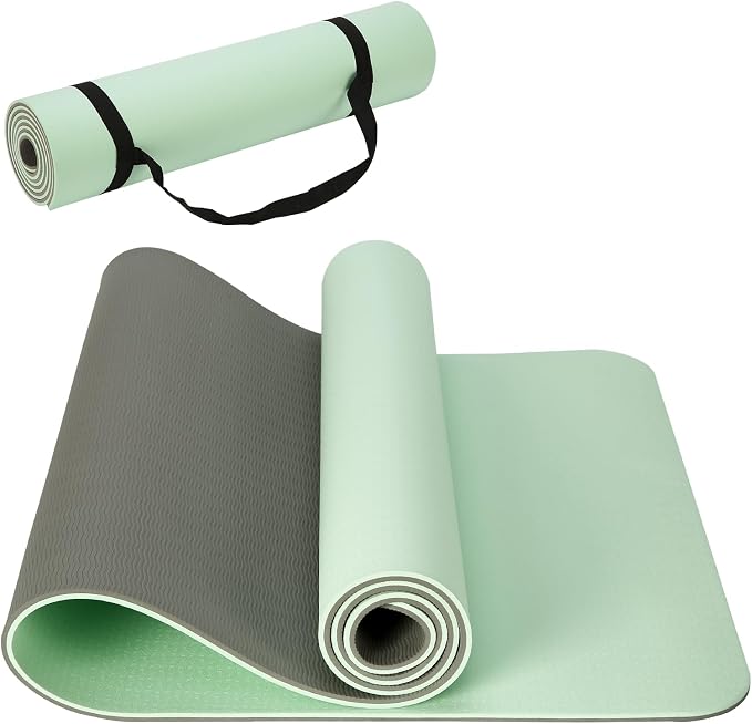 Yoga Mat 72''x24''/35''(8mm/10mm) for Beginners, Thick and Wide Yoga Mat with Carrying Strap for Pilates, Stretching and Home Workout