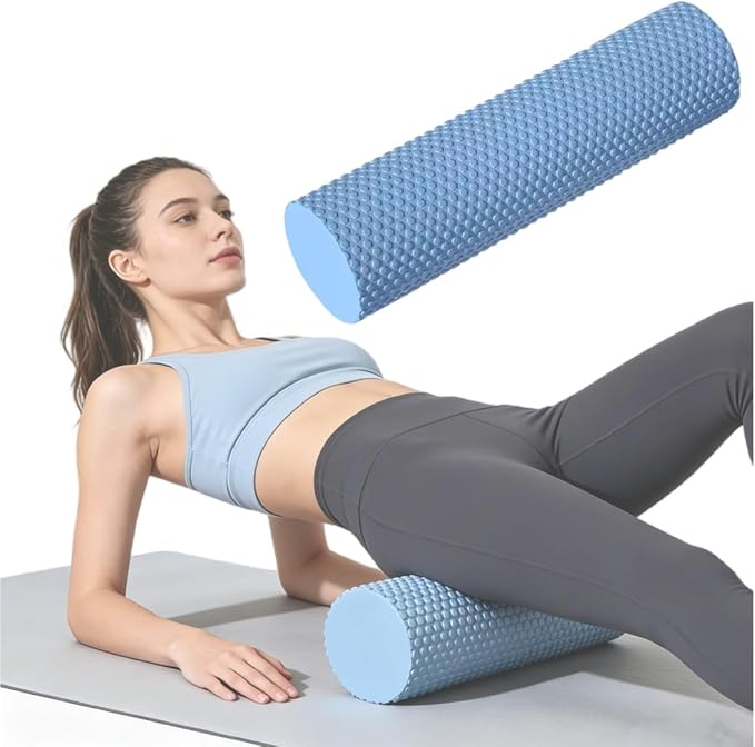 12 Inch EVA Soft Dot Foam Roller for Balance Exercise & Yoga，Blue：12in | High-Density Foam Massage Roller for Back Legs Muscle Massage, Rehab Stiff Back