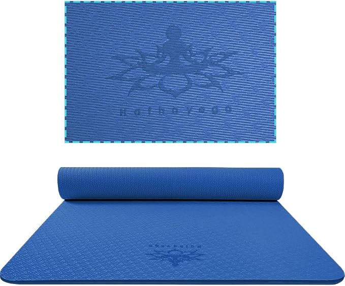 Hatha Yoga Extra Thick TPE Yoga Mat - 72"x 32" Thickness 1/2 Inch -Eco Friendly- With High Density Anti-Tear Exercise Mats For Home Gym Travel & Floor Outside