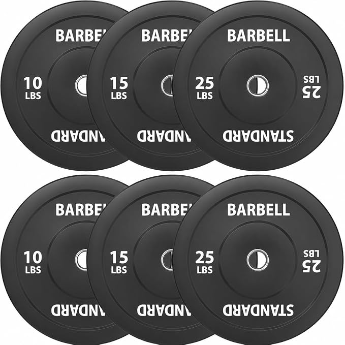 Mikolo Olympic Weight Plates, 2-Inch Rubber Weight Plates with Steel Insert, Bumper Plates for Strength Training, Weight Plate