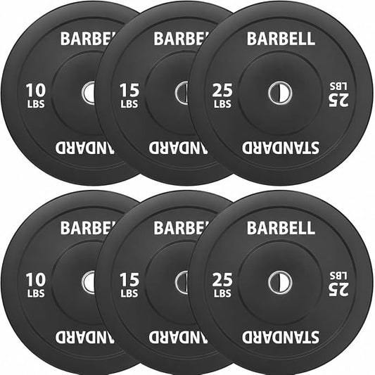 Mikolo Olympic Weight Plates, 2-Inch Rubber Weight Plates with Steel Insert, Bumper Plates for Strength Training, Weight Plate