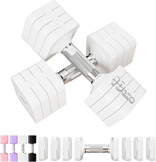 Adjustable Dumbbell Set for Women Men 7.5LB/10LB/15LB/20LB/25LB Each | Dumbbells Set of 2, Free Weight Set at Home Gym, Hand Weights with Locking/Metal Handle for Exercise Muscle Toning Rehab