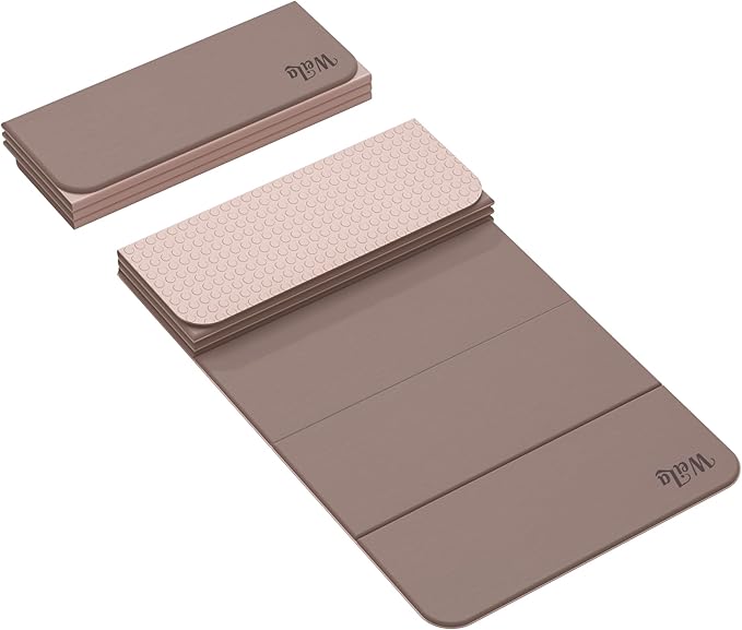 Foldable Yoga Excercise Mat 71"L x 24"W, Odourless Light Weight POE Mat For Home Fitness and Gym Workouts, 1/4 inch Non-slip design for All Types of Yoga Pilates
