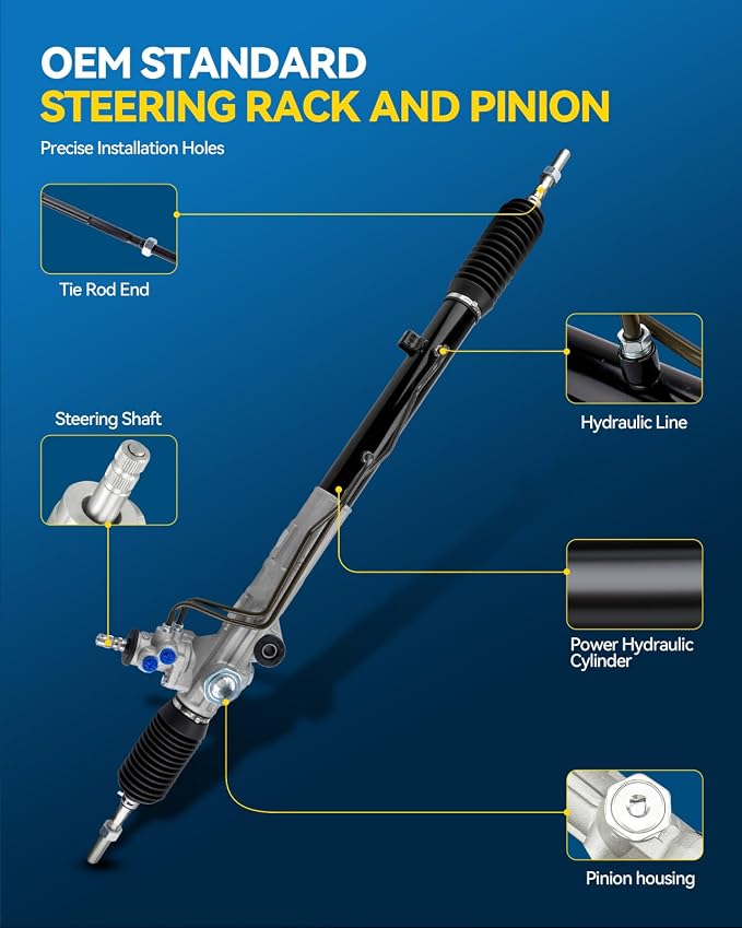 PHILTOP Power Steering Rack and Pinion Assembly Compatible with Sequoia 2001-2007,Tundra 2000-2006 Replace # 442500C041 261618