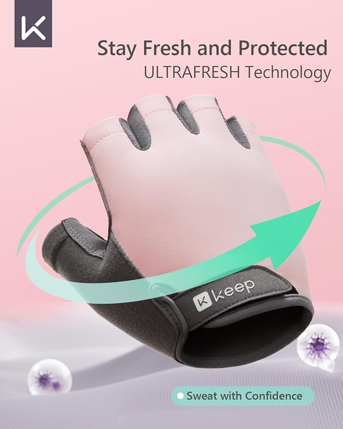 KEEP Workout Gloves for Men & Women, Breathable Skin-Friendly Non-Slip Gym Gloves for Weight Lifting, Pull-Ups, Dumbbells, Cycling, Fitness Training & Home Exercise