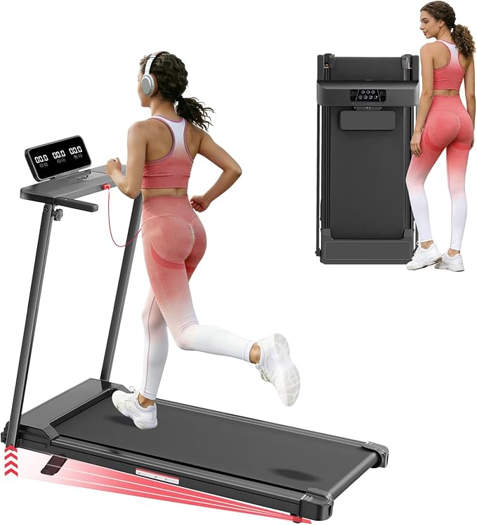 KASSADIN Portable Treadmills for Home Small, Walking Pad with Handle Bar, 3.5HP Electric Mini Treadmills for Home Exercising, Walking Pad Treadmill with Handle Bar and Incline, 0.6-10MPH, 400LBS