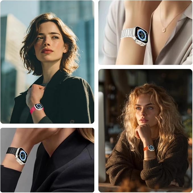 Magnetic Band Compatible with Apple Watch Ultra 3/2/1 Band for Men 49mm 46mm 45mm 44mm 42mm, Silicone Sport Waterproof Loop Strap Magnet Link for iWatch Series SE 11 10 9 8 7 6 5 4 3 2 1