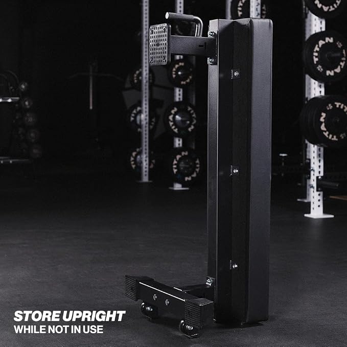 Titan Fitness TITAN Series Single Post Flat Bench, Rated 1,200 LB, 4" Thick HeftyGrip Vinyl Pad, Dedicated Home Gym Competition Weightlifting & Strength Training Utility Bench