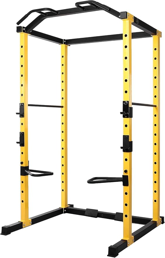 HULKFIT Pro Series 2.35" x 2.35" Power Cage Squat Rack with Attachments and Accessories for Home and Garage Gym Exercise Equipment