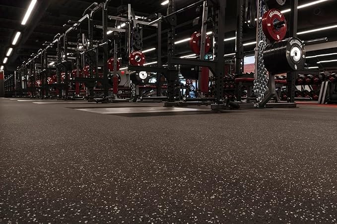 American Floor Mats 3/8in (9mm) Thick 10% Grey 4' x 30' Heavy Duty Rubber Rolls, Protective Exercise Mats, Home Gym Rubber Flooring