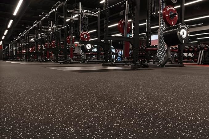 American Floor Mats 3/8in (9mm) Thick 10% Grey 4' x 18' Heavy Duty Rubber Rolls, Protective Exercise Mats, Home Gym Rubber Flooring