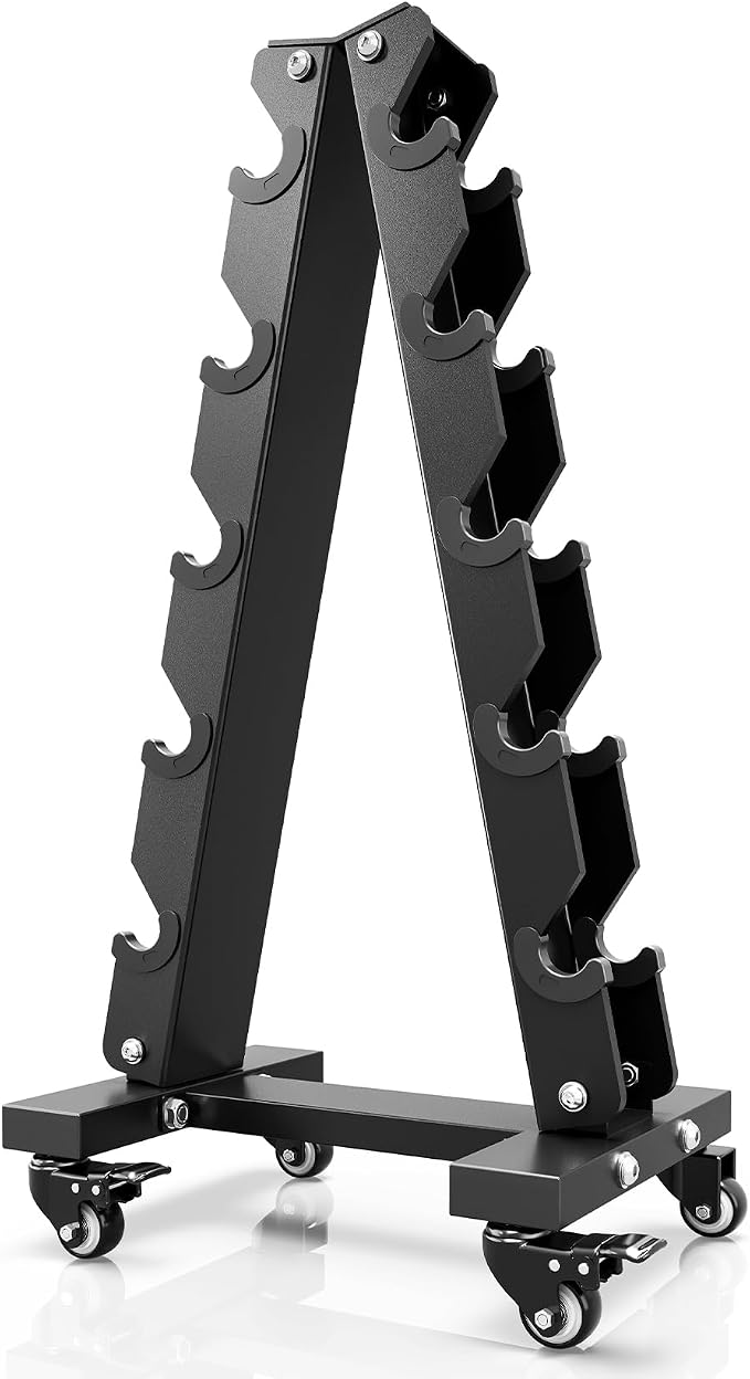 YOLEO Dumbbell Rack Stand Only, 1100LBS Heavy Duty Weight Rack for Home Gym, Adjustable 3-Tier Weight Storage Rack for Dumbbells, Barbells, Kettlebells & Weight Plates, Compact Workout Equipment Organizer