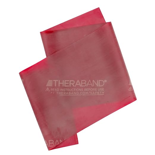 THERABAND Resistance Band, Exercise Workout, Physical Therapy, Red, 6 Ft | THERABAND elastic resistance band for exercise, strength training, physical therapy and at-home workouts