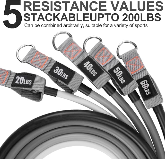 Resistance Bands with Handles, Exercise Bands with Handles, Door Anchor | Physical Therapy & Rehab, Home Workout Pilates Yoga, Non-Slip Handles, Portable Travel, TPE