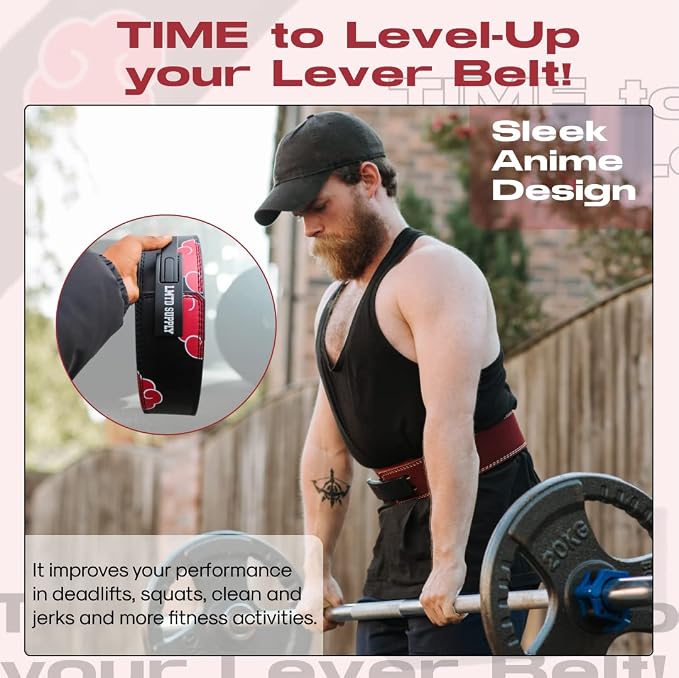 Anime Lever Belt, Weight Lifting Belt, Heavy Duty Powerlifting Weightlifting Gym Belt for Deadlifts Squats Back Support