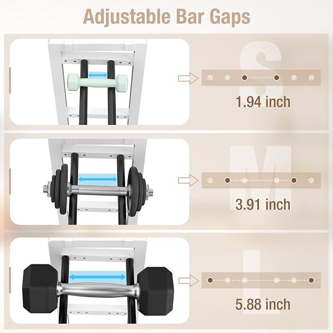 Small Dumbbell Rack，Heavy Duty Adjustable Dumbbell Weight Rack with Side Hooks,Gym Equipment Weight Set holderfor Dumbbell,Kettlebells Rack, Other Gym Accessories
