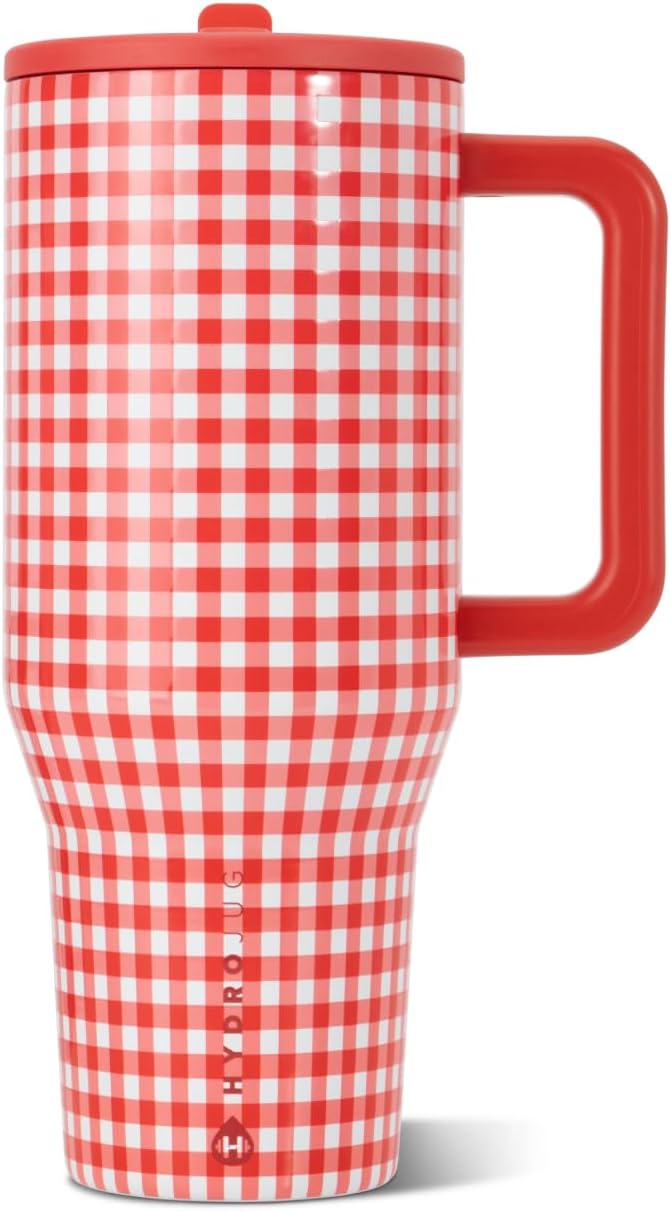 HydroJug Traveler 32oz, Insulated Tumbler with Handle & Straw, Summer Picnic