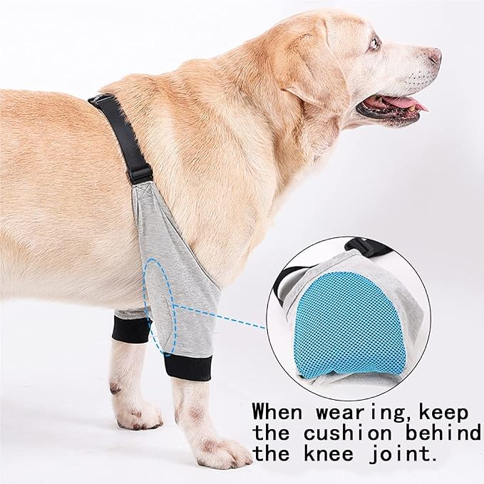 HDKUW Dog Elbow Protector for Calluses, Recovery Suit for Front Legs, Cone Collar Alternative to Stop Licking Wounds, Cover Sleeve for Small Medium Large Dogs (S)