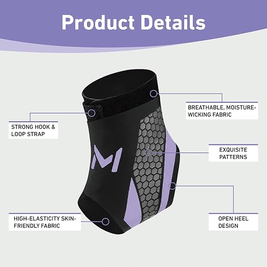 Ankle Brace for Men & Women, Purple, 1 Pc | Breathable Compression, Plantar Fasciitis Relief, Adjustable, Sprain Recovery & Sports Protection