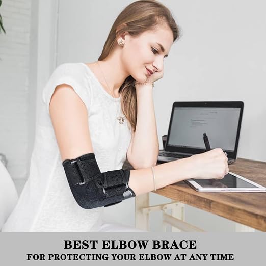 Cubital Tunnel Elbow Brace,Ulnar Nerve Entrapment Brace,Elbow Splint | Comfortable Night Elbow Sleep Support,Adjustable Stabilizer Splints,Tendonitis,Tennis Elbow Pain Relief for Men and Women