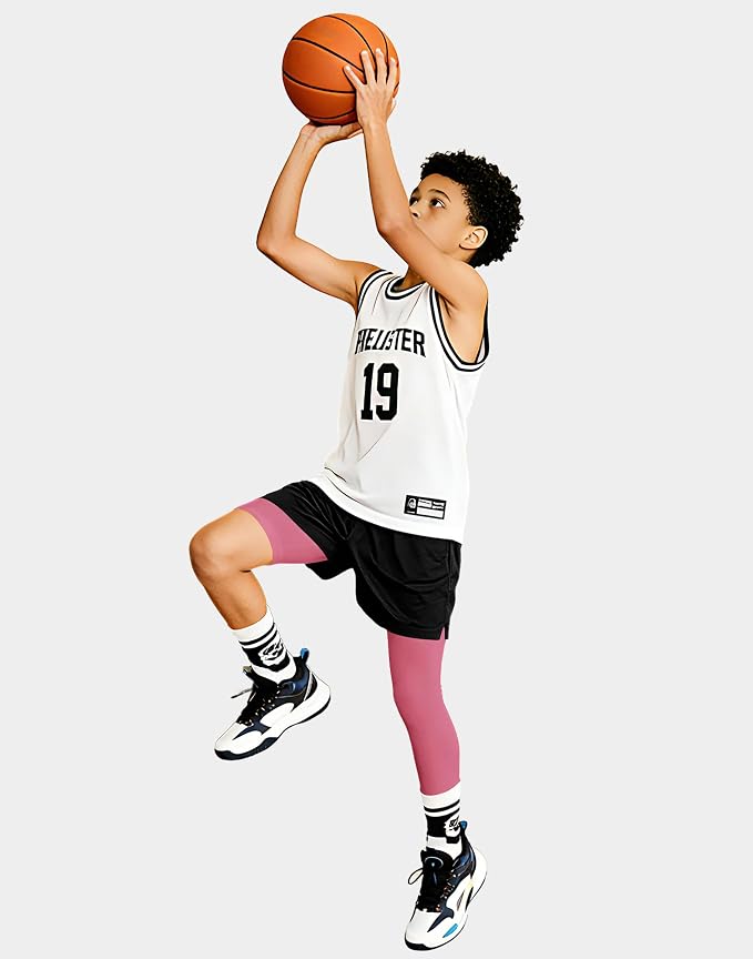 MIVEI One Leg Compression Tights Youth Boys Basketball Leg Sleeve | Kids Compression Pants Girls' Single Leg Tights 3/4 Leggings for Baseball Softball Soccer Running Football, Sports Base Layer