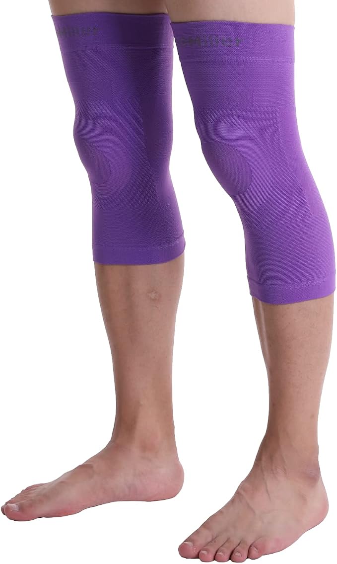Doc Miller Knee Compression Sleeve Brace for Men & Women | Pair, Best Support for Workout, Running, ACL, Arthritis Pain Relief