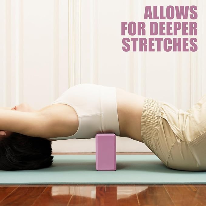 Septo 2 Pcs Yoga Blocks, 9x6x3 Inch Foam Blocks for Pilates | High density EVA foam Yoga Props lightweight non-slip surface for meditation stretching balance training