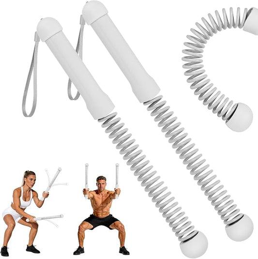 2PCS Ropeless Battle Ropes, Weighted Cordless Battle Ropes for Home Gym, Portable Silent Workout Rope Fitness Equipment for Full Body Toning, Low-Impact Workout, Strength & HIIT, Gray