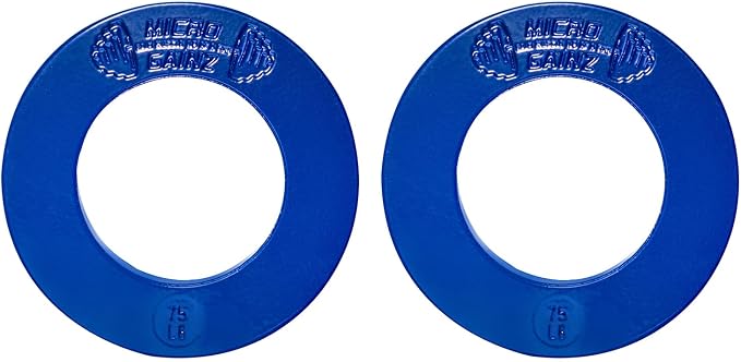 Micro Gainz Calibrated Fractional Weight Plate Set of 2 Plates, Choose Set (.25LB-1.25LB), Designed for Olympic Barbells for Strength Training & Micro Loading Bar Weights, Made in USA