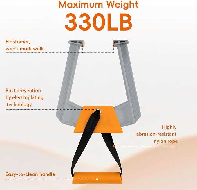 Portable Pull Up Bar for Doorway,Travel Pull Up Bar,Adjustable Home Gym Equipment,Dual Handle Design for Pull-Ups,Maximum Load Capacity of 330lb, No Screws Installation