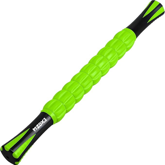 Muscle Roller & Massage Roller Stick for Athletes - Lymphatic Drainage Support, Relieves Muscle Soreness, Cramping & Tightness - Targets Legs, Arms, Back & Calves （Green ）
