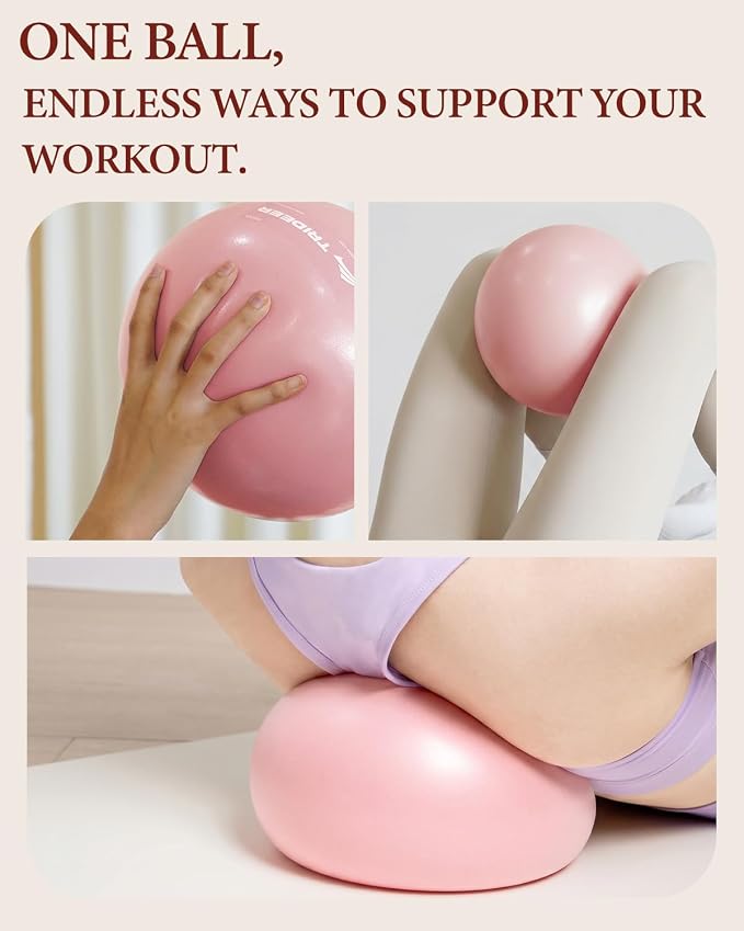Trideer 9-Inch Pilates Ball, Small Exercise Ball Pilates Equipments for Yoga, Physical Therapy, Pregnancy, Postpartum, Core Training, Balance, Stability and Stretching
