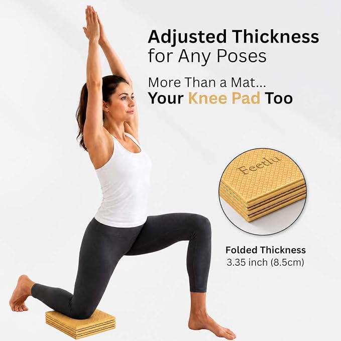 Foldable Yoga Mat, 6mm Thick, 72L x 24W Inch, Lightweight, Anti-Slip, and Easy to Store – Perfect for Travel, Yoga, Pilates, Home Workouts, and Floor Exercises