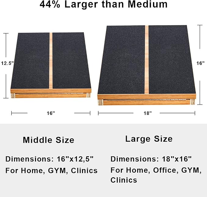 StrongTek Extra Large Wooden Slant Board, Adjustable Incline Board and Calf Stretcher, Stretch Board, Extra Side Handle 16 X 18 Inches, 5 Positions (500 LB Capacity)